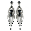 Silver Black Earring Set 1059