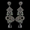 Antique Silver Smoked Black Earring Set 1062