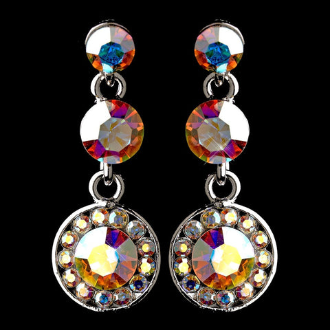 Silver AB Swarovski Crystal Earring Set 1263