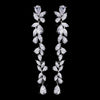 Silver Clear CZ Bridal Wedding Earrings 1303