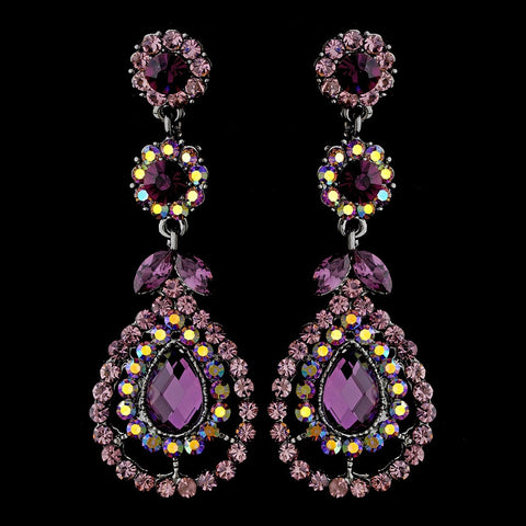 Silver Amethyst AB Earring Set 1328