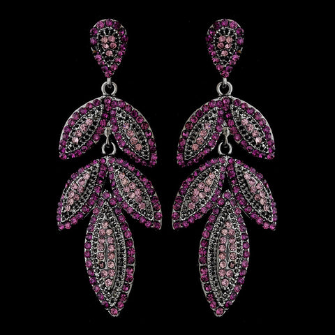 Silver Purple Earring Set 1329