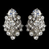 Silver Clear Rhinestone Bridal Wedding Clip On Earring 1334