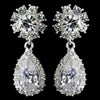 Silver Clear “Kim Kardashian” Inspired Crystal Bridal Wedding Earrings 1538