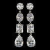 Silver Clear Multi Cut CZ Stone Bridal Wedding Necklace 1652 & Bridal Wedding Earrings 2088 Bridal Wedding Jewelry Set