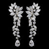Silver Clear Tear Drop Marquise CZ Crystal Bridal Wedding Earrings 1655