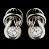 Silver Clear CZ Bridal Wedding Stud Bridal Wedding Earrings 1960