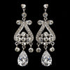 Antique Silver Clear Cubic Zirconia Earring Set E 1990