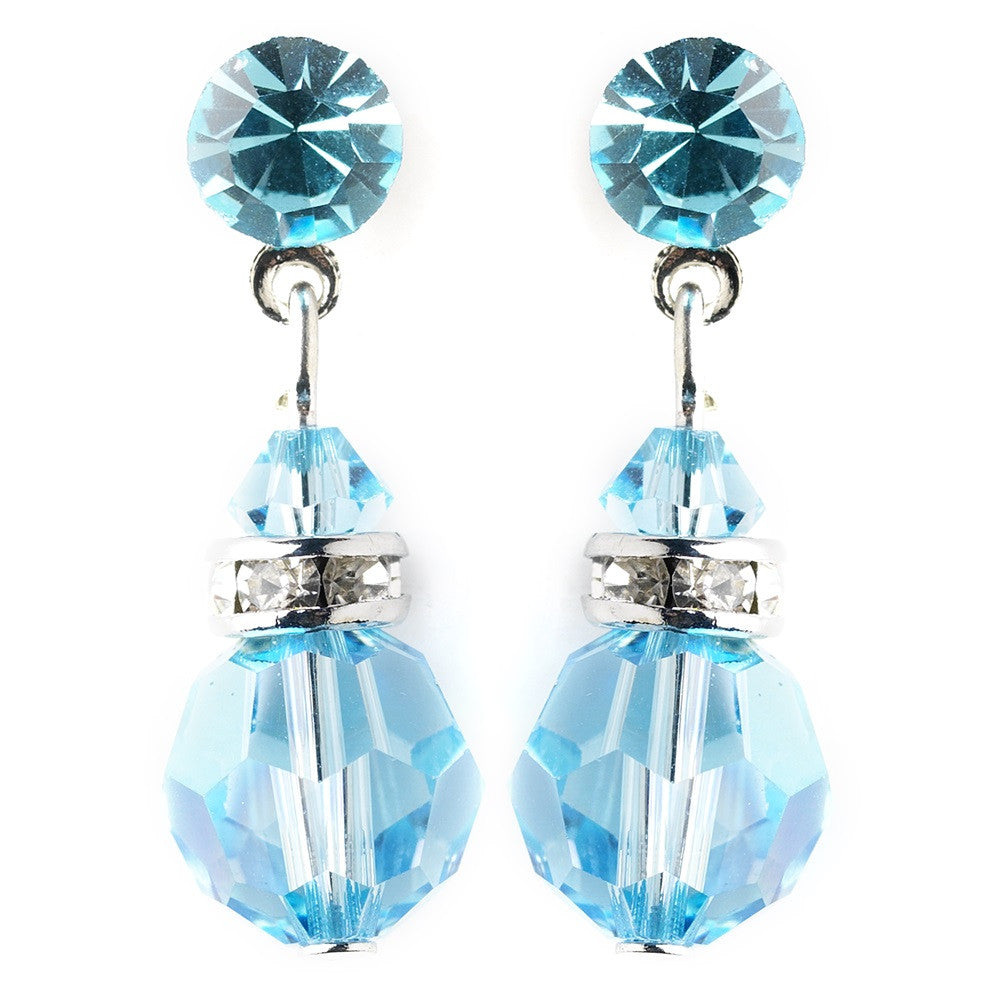 Swarovski Crystal Aqua Dangle Earring E 200