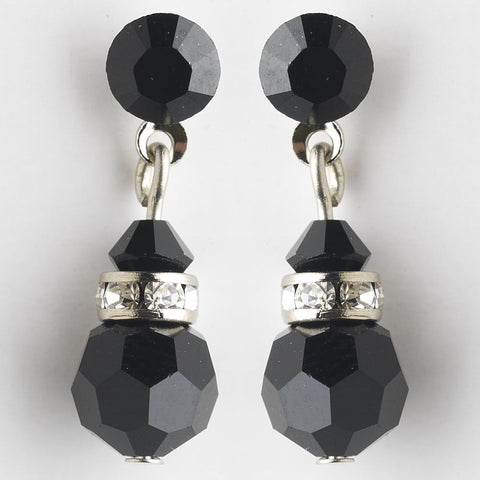 Black Swarovski Crystal Bridal Wedding Earrings 200