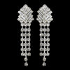 Silver Clear Crystal Dangle Bridal Wedding Hair Clip On Bridal Wedding Earrings E 20009