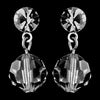 Silver Rhinestone & Swarovski Crystal Bead Drop Bridal Wedding Earrings 202