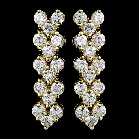 Gold Follow Me Cubic Zirconia Bridal Wedding Earrings E 2024 G