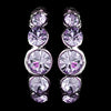 Silver Amethyst or Lt AM Rhinestone Hoop Bridal Wedding Earrings 20339