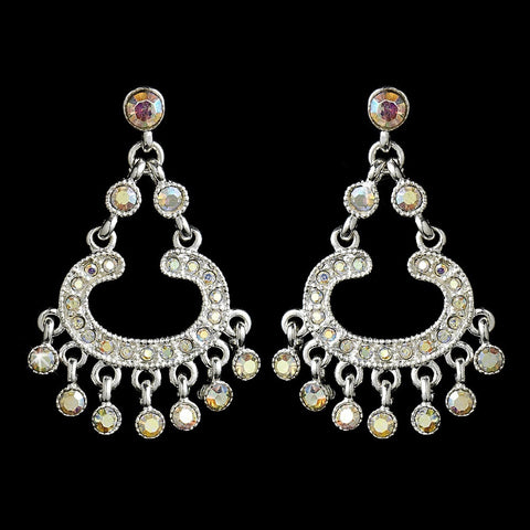 Silver AB Rhinestone Bridal Wedding Earrings E 20377