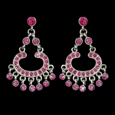 Earring 20377 Silver Fuchsia