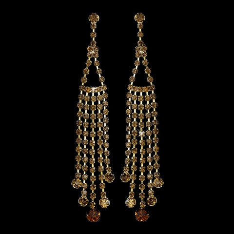 * Perfect Charming Gold Brown Dangling Rows Earring 20426