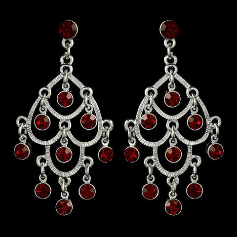 * Stunning Unique Composition Silver Burgundy Earring 20476