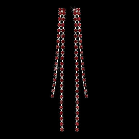 Earring 20543 Silver Red