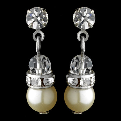 Precious Pearl & Crystal Drop Bridal Wedding Earrings 216