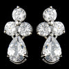 Lovely Silver Clear CZ Bridal Wedding Earrings 2262