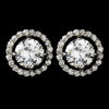 Captivating Silver Clear CZ Stud Bridal Wedding Earrings 2288