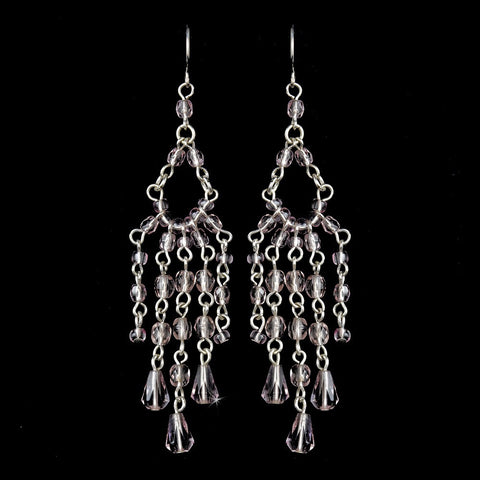 * Light Amethyst Swarovski Crystal Bridal Wedding Earrings E 240