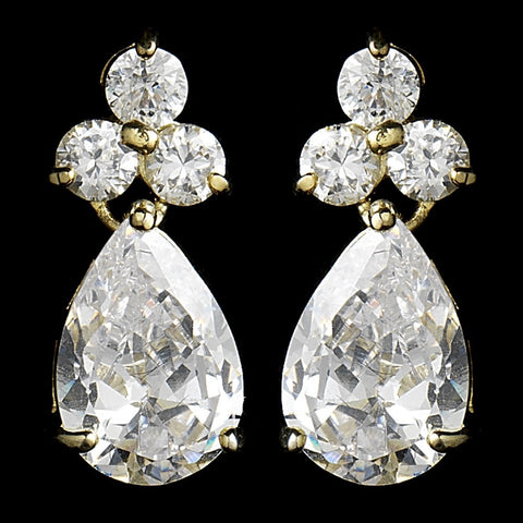 Stunning Cubic Zirconia Crystal Drop Bridal Wedding Earrings 2404