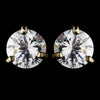 Gold Cubic Zirconia Stud Earring E 2429