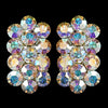 AB Aurora Borialis Bridal Wedding Hair Clip On Crystal Bridal Wedding Earrings E 24678