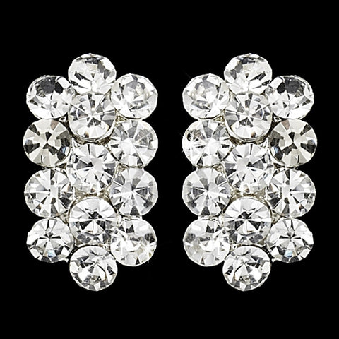 Clear Rhinestone Bridal Wedding Hair Clip On Bridal Wedding Earrings E 24678