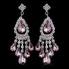 Silver Light Amethyst Chandelier Bridal Wedding Earrings 24792