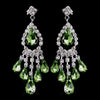 Silver Peridot Chandelier Bridal Wedding Earrings 24792