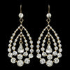 Gold Clear Bridal Wedding Earrings 24802