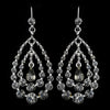 Silver w/ Smoked Crystal Earring Set 24802