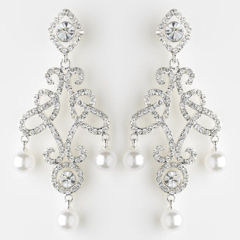 Silver or Antique Silver Chandelier Earring E 25136