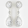 Cubic Zirconia Drop Bridal Wedding Earrings 25197