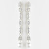 Silver Clear & White Pearl Bridal Wedding Earrings 25234