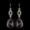 Silver Amethyst & Clear CZ Crystal Drop Bridal Wedding Earrings 25285