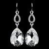 Silver Clear Crystal Drop Bridal Wedding Earrings 25285