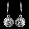 Silver Clear Rhinestone Drop Earring On Hook Bridal Wedding Earrings 25692