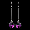 Elegant Silver Amethyst Crystal Drop Bridal Wedding Earrings 25729
