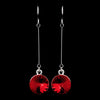 Elegant Silver Red Crystal Drop Bridal Wedding Earrings 25729