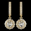 Child's Gold Clear Petite CZ Crystal Solitaire Encrusted Drop Bridal Wedding Earrings 2641