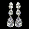 Classy Cubic Zirconia Accented Dangle Style Silver CZ Bridal Wedding Earrings E 2770