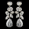 Rhodium Clear Multi Cut CZ Crystal Dangle Bridal Wedding Earrings 2803