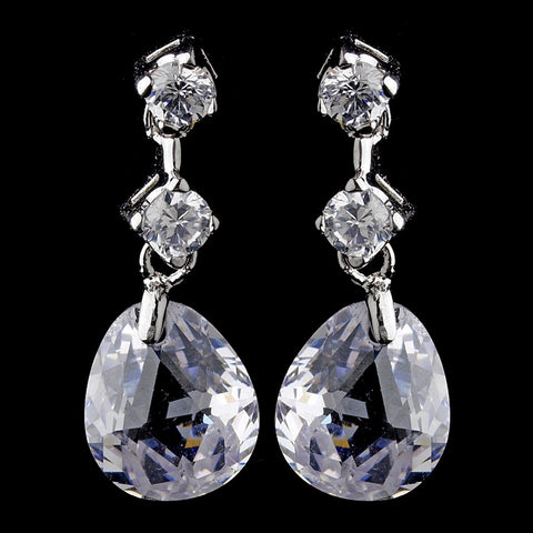 Earring 2855 Silver Clear