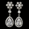 Bridal Wedding Necklace Earring Set N 2724 E 3091 Silver Clear