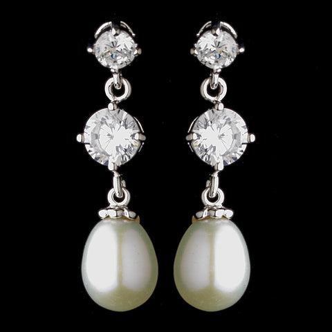 Silver Pearl Earring Set 3592