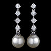 Pearl and Cubic Zirconia Drop Bridal Wedding Jewelry Set NE-3626